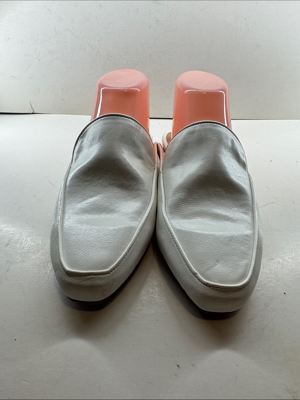 Women’s White Leather Slip-On Loafers